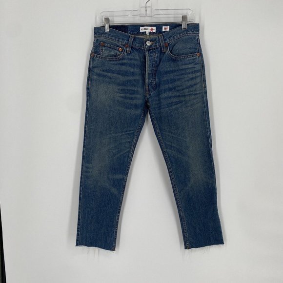 Re/Done | Jeans | Redone Jeans Womens 26 Blue Relaxed Crop Denim ...